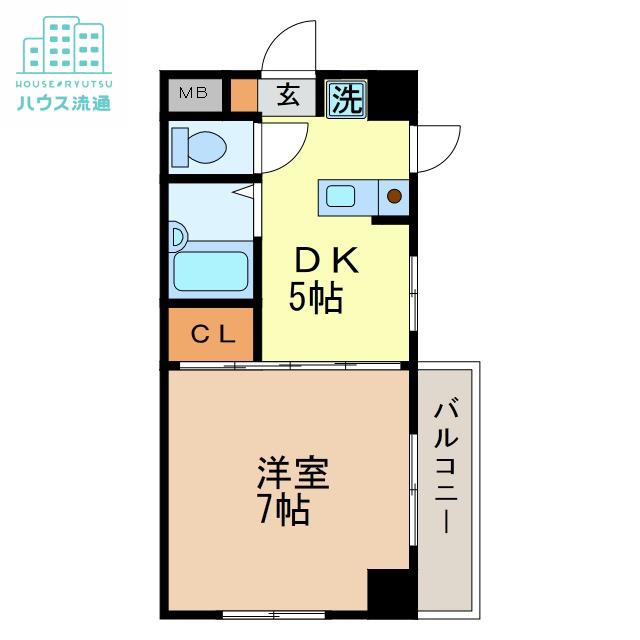 スカイヒルズ青山(1DK/2階)の間取り写真
