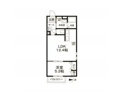 FOREST SIDE(1LDK/1階)の間取り写真