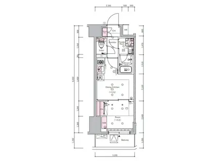 SYFORME SUMIYOSHIII(1DK/8階)の間取り写真