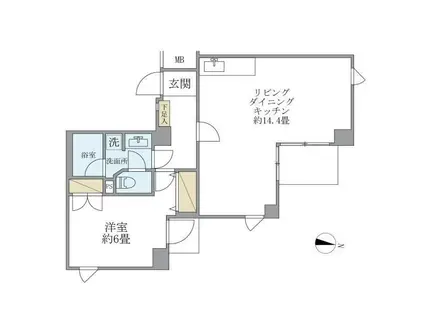ISM笹塚(1LDK/2階)の間取り写真