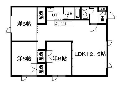 グリーンコーポ(3LDK/2階)の間取り写真