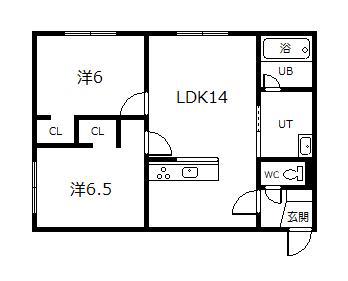 GLICINE DIO(2LDK/1階)の間取り写真
