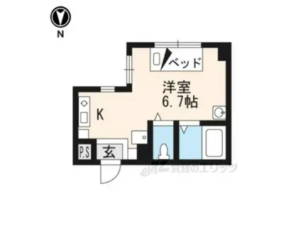 こまかも川(ワンルーム/1階)の間取り写真