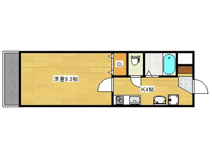 コウゴリヨービル(1K/2階)の間取り写真