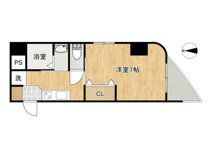 ジャルジン(1K/8階)の間取り写真
