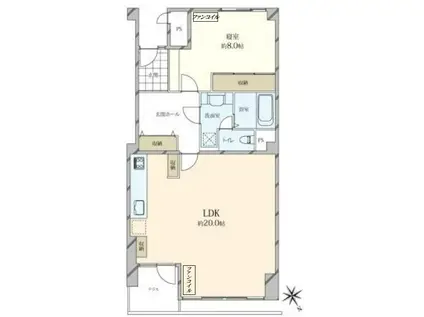 川口アパートメント(1LDK/2階)の間取り写真