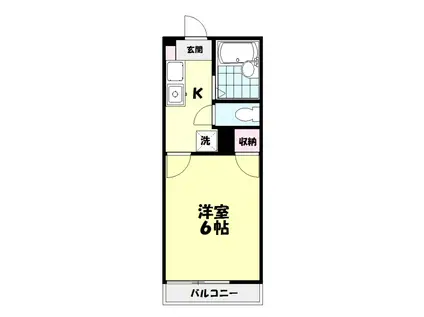 コーポラスY(1K/2階)の間取り写真