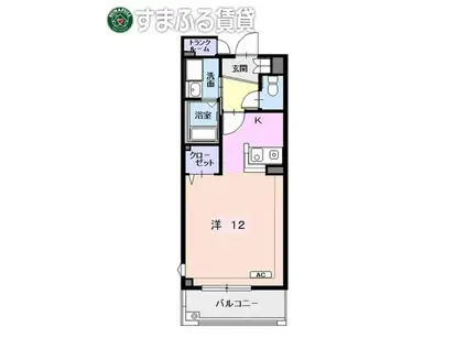 スターブル(ワンルーム/1階)の間取り写真