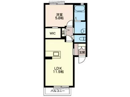 ラビット ヒルズ(1LDK/1階)の間取り写真