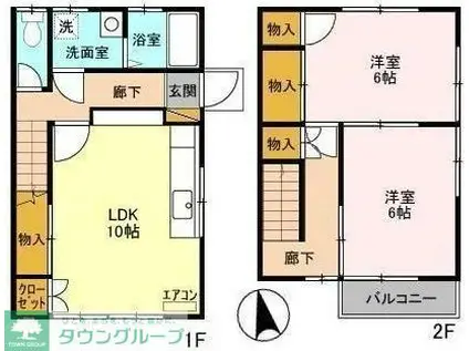 ドリームハイツスズキ3(2LDK/1階)の間取り写真