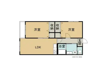 カナル・ジョイン本宮(2LDK/2階)の間取り写真