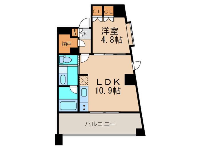 KDXレジデンス駒沢公園(1LDK/3階)の間取り写真