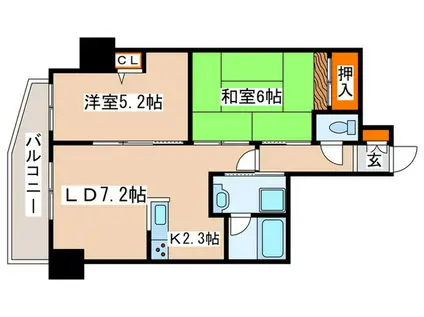 ガーデンハウス南円山3202(2LDK/2階)の間取り写真