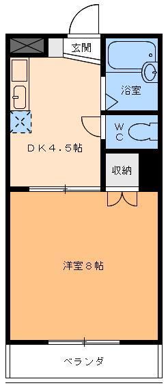 レジデンス大森PARTII(1DK/3階)の間取り写真