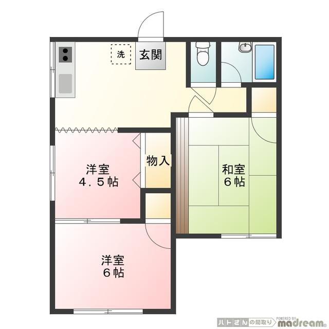 希望ハイツ(3DK/2階)の間取り写真