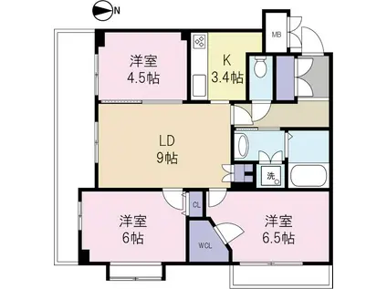 VIORA溝ノ口(3LDK/1階)の間取り写真