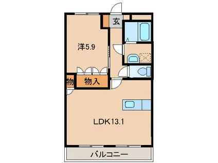 シャインハピサス(1LDK/2階)の間取り写真