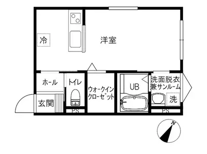 天神町1丁目BLOCKS-10(ワンルーム/2階)の間取り写真