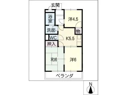 リンピア21(3K/2階)の間取り写真