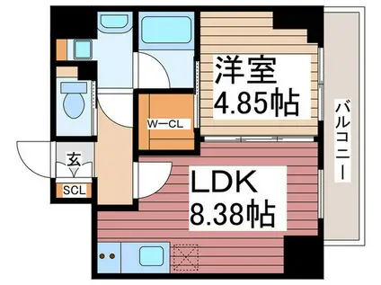 プレジオ西新井(1LDK/11階)の間取り写真