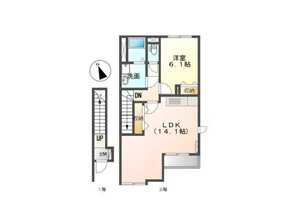 セピア小泉(1LDK/2階)の間取り写真