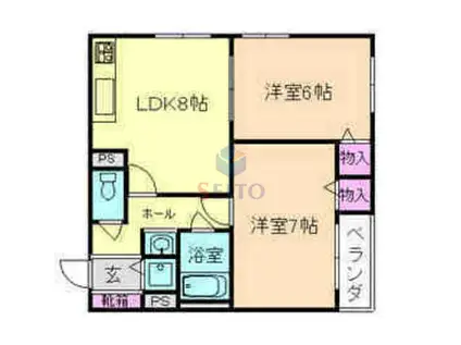 メゾンコンフォルテ(2LDK/2階)の間取り写真