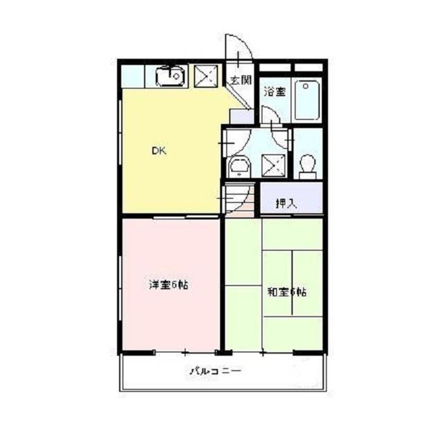 神山コーポ(2DK/2階)の間取り写真