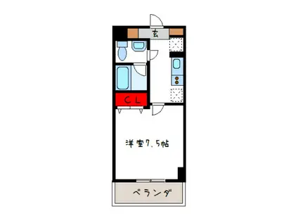 ブリューゲル(1K/2階)の間取り写真