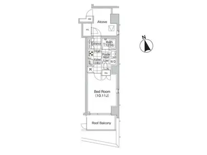 ルジェンテバリュ麻布十番(1K/3階)の間取り写真