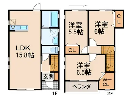 シアラ田尻(3LDK/1階)の間取り写真