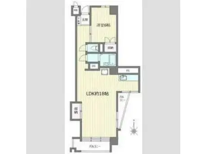 鵠沼フラワーマンション(1LDK/2階)の間取り写真