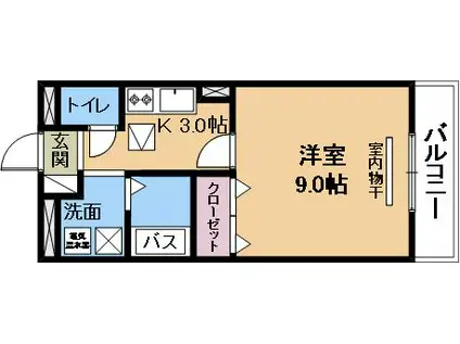 クレストパーク(1K/1階)の間取り写真