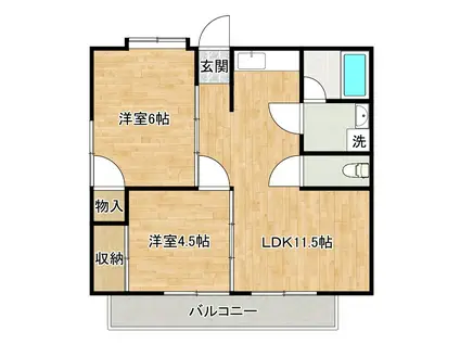 ベスト興産ビル(2LDK/5階)の間取り写真