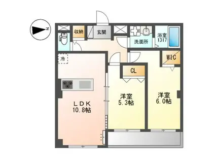 ブランキューブ南摂津(2LDK/3階)の間取り写真