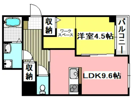 ブランキューブ南摂津(1LDK/1階)の間取り写真