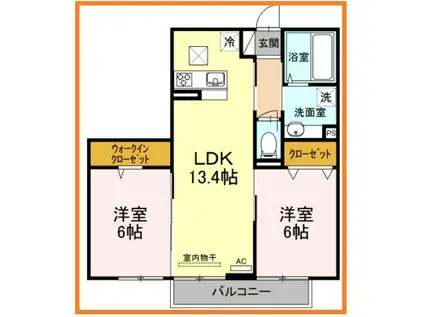 メゾン アイリス(2LDK/1階)の間取り写真