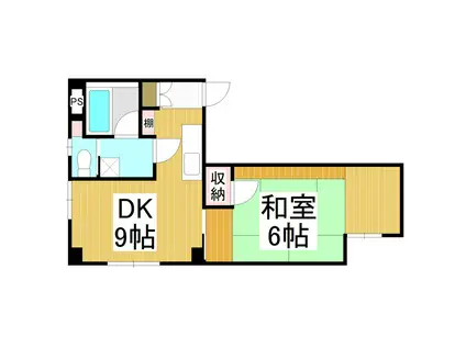森山ビル(1DK/3階)の間取り写真