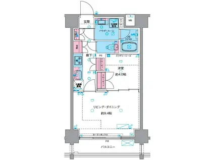 GENOVIA浅草VISKYGARDEN(1LDK/10階)の間取り写真