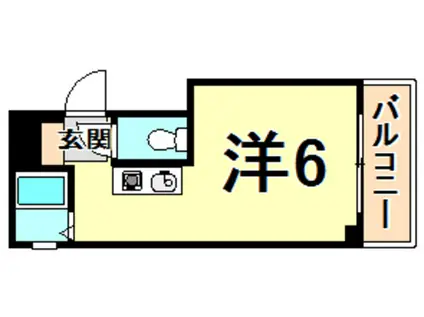 フラット鳴尾(ワンルーム/5階)の間取り写真