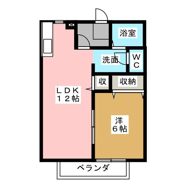 サンサーラポラリス(1LDK/2階)の間取り写真