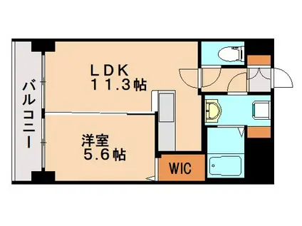 レーヴ陣原(1LDK/8階)の間取り写真