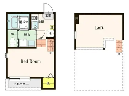 グランデッサ(1K/1階)の間取り写真