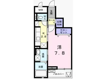 グランシャリオ(1K/3階)の間取り写真
