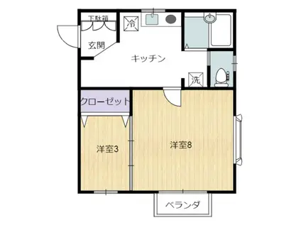 サンフレンズ白鳥 II(2K/2階)の間取り写真