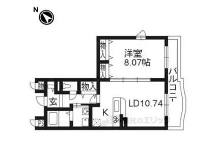 ル・ソレイユ桂川(1LDK/3階)の間取り写真