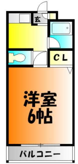 プレジィール京山(1K/2階)の間取り写真