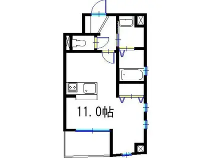 フォレストコート西元町(ワンルーム/4階)の間取り写真
