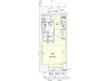 プレサンス池下トレス(1K/10階)の間取り写真
