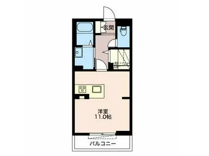 エクセルヤマナカII(ワンルーム/3階)の間取り写真