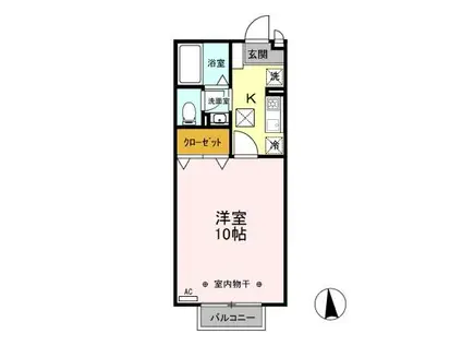 リビングタウン上並榎(1K/2階)の間取り写真